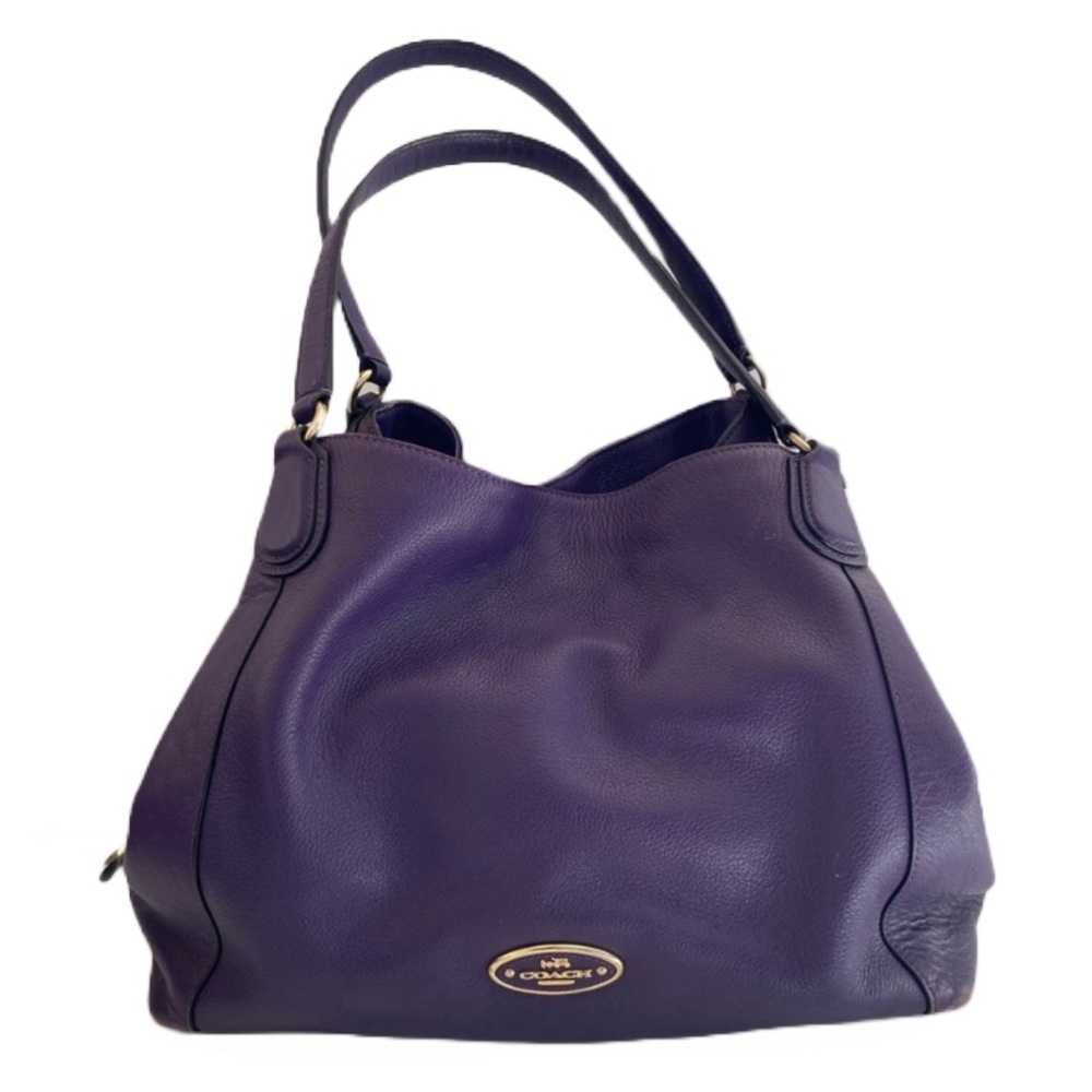 Final Price Leaving Closet Coach Edie 31 Eggplant purple leather shoulder tote